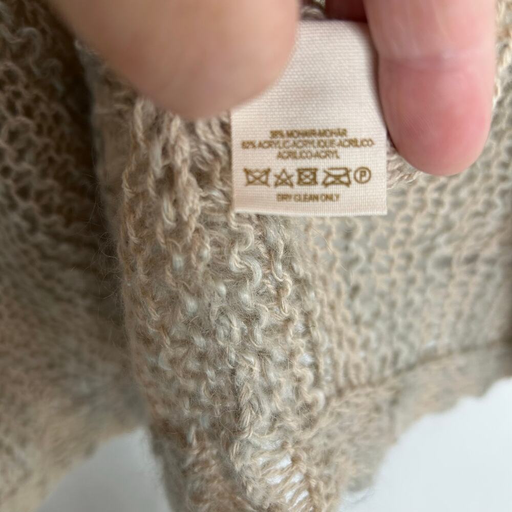 Free People Open-Weave Knit Cardigan in Taupe - Picture 5 of 6